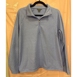Women's Eddie Bauer Lavender L Diamond Pattern Quarter-Zip Fleece Sweatshirt